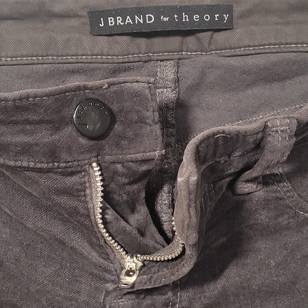 J Brand for Theory Super Skinny Mercury Jeans in grey velour US 23